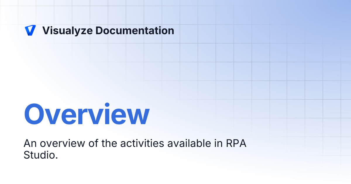 Overview | Visualyze Documentation