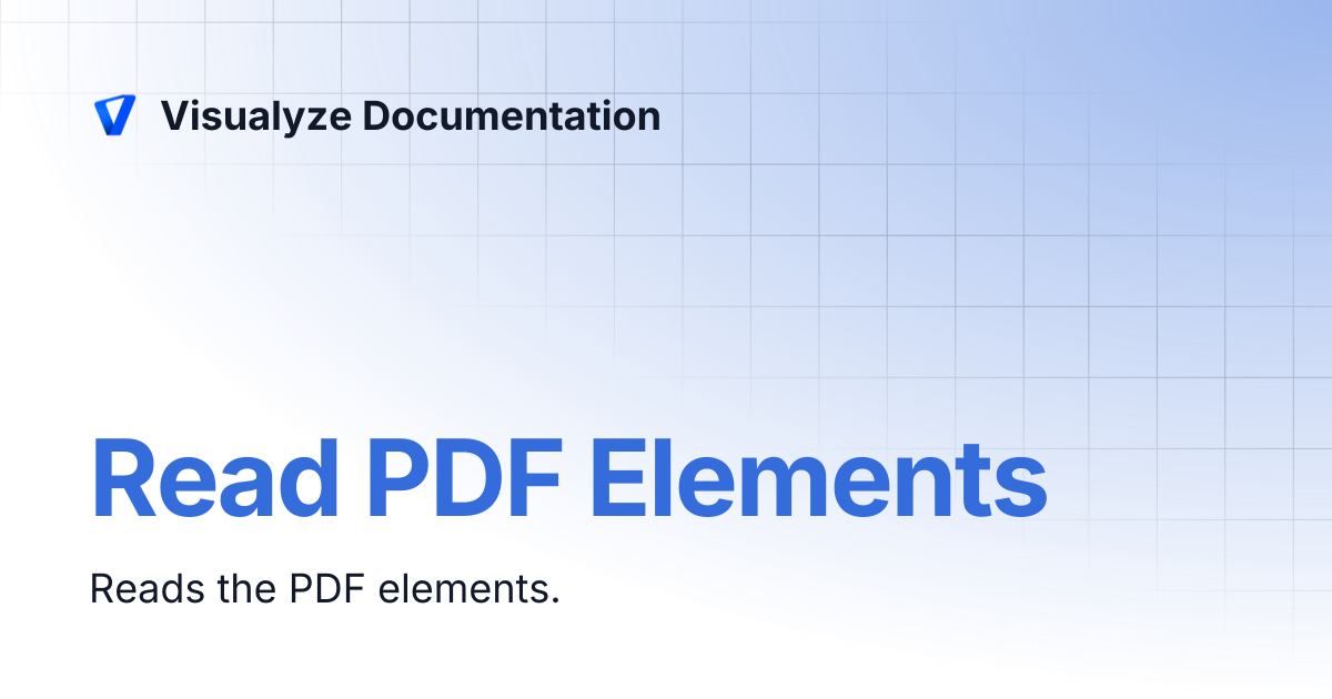 Read PDF Elements | Visualyze Documentation