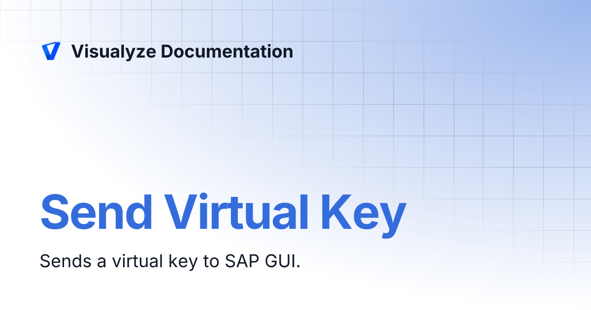 Send Virtual Key | Visualyze Documentation