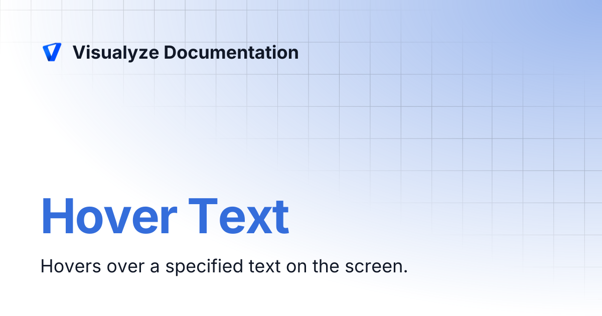 Hover Text | Visualyze Documentation